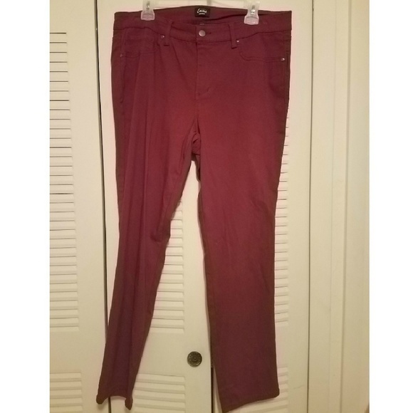 DONATING 1/20/25 Simply Emma Maroon Skinny Pants - Picture 3 of 5